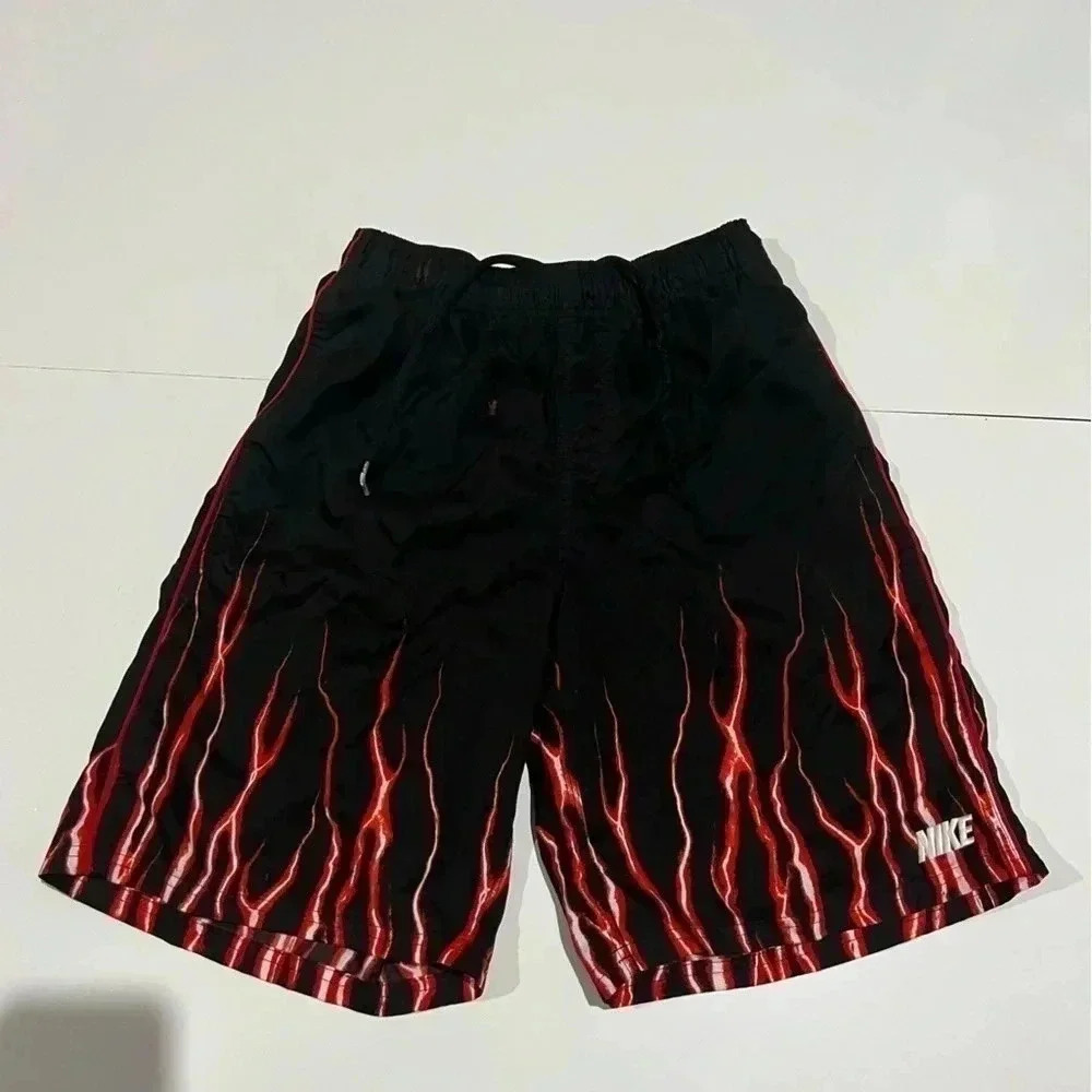 Vintage Nike Swim Trunks With Flames Sz L